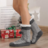 Non Slip Cabin Soft Fleece Socks For Womens Winter Warm Thick Thermal Cozy Plush Grey
