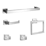 5Pcs Bathroom Towel Bar Set 40cm Stainless Steel Wall Mount Silver