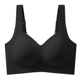 Bras for Women Supportive Wireless Push Up Bra Full Coverage No Underwire Seamless Plus Size for Women Black
