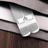 Foldable Aluminum Laptop Stand with Adjustable Height for Desk Use White