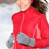 Pair of Winter Thermal Warm Gloves Touchscreen Sports Knit Gloves Grey