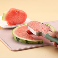 3-in-1 Watermelon Fork Slicer Cutter Watermelon Popsicle Cutter Camping Kitchen Gadgets Green