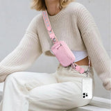 Phone Lanyard Clip and Go Strap with Wallet Crossbody Pink
