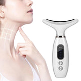 Facial Massager for Face and Neck with LED and Vibration Milky White