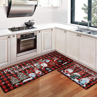 2PCS Christmas Floor Mats Set – Non-Slip Rugs for Kitchen Bathroom Living Room and Doorway Style 1