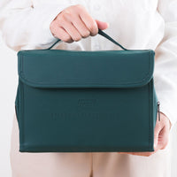 PU Leather Multifunctional Toiletry Bag Hanging Travel Organizer Makeup Cosmetic Case Green