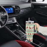 40oz Stainless Steel Christmas Pattern Water Bottle Thermal Mug Travel Tumbler Christmas Gifts Green