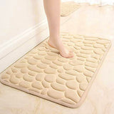 3 Piece Set Bathroom Mats Pebble Pattern Floor Mat Camel