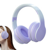 Foldable Wireless Over-Ear Headphones Bluetooth Headset with Mic Function Purple