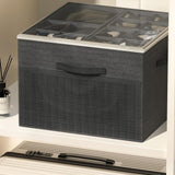 Shoe Organizer for Closet – Foldable Storage Containers with Adjustable Dividers & Transparent Cover Black