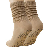 2 Pair Non-Slip Grip Socks for Yoga & Pilates Khaki