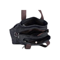 Crossbody Bag 3-Compartments Satchel Handbags Purse Messenger Shoulder Bag Black