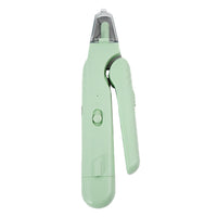 2-in-1 Pet Nail Grinder with LED Lights USB Rechargeable Dog Nail Clippers Cats Claw Trimmer Green