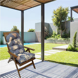 Patio Adirondack Chair Cushion High Back Rocking Chair Seat Pad with Ties Grey