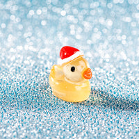28Pcs Christmas Mini Luminous Resin Ducks Ornaments Desktop Miniature Garden Decorations