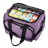 Yarn Storage Bag Wool Tote with Hooks Needles & Accessories Organizer Purple