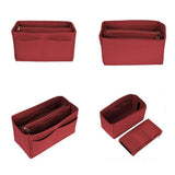 Thick Felt Tote Bag Organizer Insert with Multiple Pockets Red