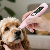 Pet Hair Trimmer Electric Clipper Rechargeable with LED Light for Pets Pink