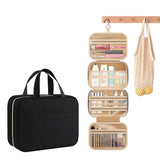 Travel Toiletry Bag with Wet Dry Separation Pocket Multi-Compartment Hanging Makeup Organizer Black