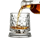 270ml Rotating Whiskey Glass Transparent Spinning Whiskey Tumbler for Home Bar Party Style 1