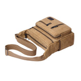 Retro Canvas Shoulder Messenger Bag Crossbody Satchel Travel for Men Coffee
