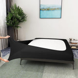 Elastic Box Spring Cover 4 Sides Wrap Around Bed Skirt Dark Gray