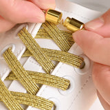 8 Pairs of No Tie Elastic Shoelaces with Metal Lock Quick Slip-On 100cm Flat Stretch Shoelaces Replacement for Running Travel Sports Sneakers
