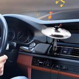 Car Air Vent Mini Drum Cymbal Set with Drum Stick Musical Silver