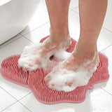 Non Slip Shower Mat 30x28cm Suction Back and Foot Cleaning Pink