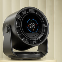 Quiet Table Fans Wall-Mounted Digital Display Rechargeable Fan for Home Office Kitchen Travel Camping Black