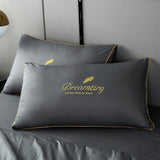 4Pieces Set Summer Cool Feeling Bedding Set Air Conditioning Comfy Comforter Pillowcase Bed Sheet Dark Grey