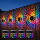 Solar Mandala Projection Wall Light Decorative for Yard Garden Post  Backyard Decor Style 3