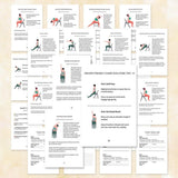 Chair Yoga 30 Day Spiral Book with Illustrated Seated Pose Guide Black