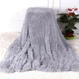 Shaggy Faux Fur Throw Blanket Plush Decorative Couch Sofa Blanket Gray