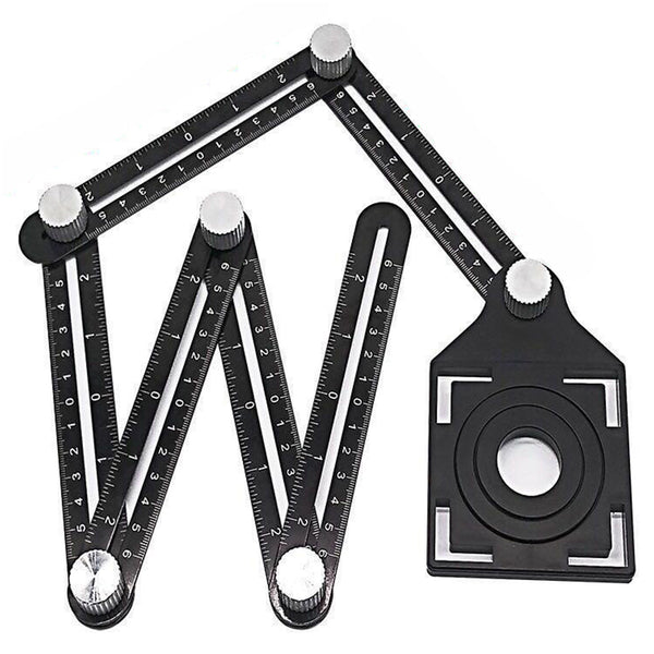 6-Sided Angle Measuring Ruler Multi Angle Measuring Template Tool Universal Tile Opening Hole Locator
