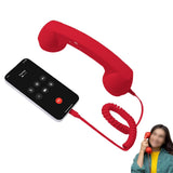 Retro Telephone Handset USB-C Wired Phone Receiver for Smartphones Computers Red