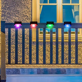 4Pcs Solar Deck Lights Outdoor for Outdoor Garden Stairs and Deck Multicolor