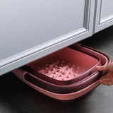 Collapsible Foot Bath Basin with Massage Acupoints Pink