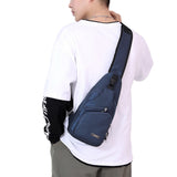 Men Chest Bag Shoulder Backpack Cross Body Satchel Travel Sling   Bag Blue