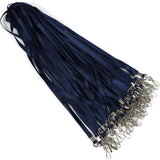 50PCS ID Badge Lanyards Polyester Flat with 360 Swivel Hooks Blue