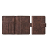 Passport Holder Protective Leather Cover Wallet With Secure Button Closure For Travel Essentials Coffee