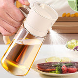 470ml 2-in-1 Oil Sprayer Bottle for Cooking Glass Oil Dispenser Bottle for Kitchen Beige