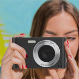 48MP Digital Camera for Beginners 1080P HD Video 16X Zoom Selfie Camera with 32GB TF Card Black