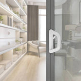 Sliding Door Handle Replacement Set with Keyed Lock White