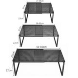 Expandable Closet Storage Rack Carbon Steel Adjustable Shelf Black
