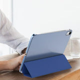Tri-Fold Smart Cover Auto Wake Sleep Compatible Case for iPad 10th 11th Gen A16 Dark Blue