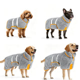 Dog Bathrobe Quick Drying Super Absorbent Pet Robes for Small Medium Large Dogs Gray