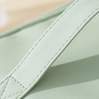 PU Leather Makeup Bag Large Capacity Travel Cosmetic Bag Toiletry Bag for with Handle and Divider Green