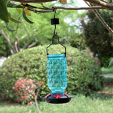 Stained Glass Hummingbird Feeder for Outdoors Hangingfor Outside Blue