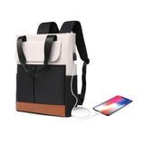 2-in-1 Laptop Tote Backpack Convertible Daypack with USB Charging Port for Work Travel Black